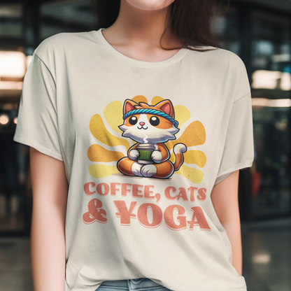 Coffee, Cats & Yoga T-Shirt